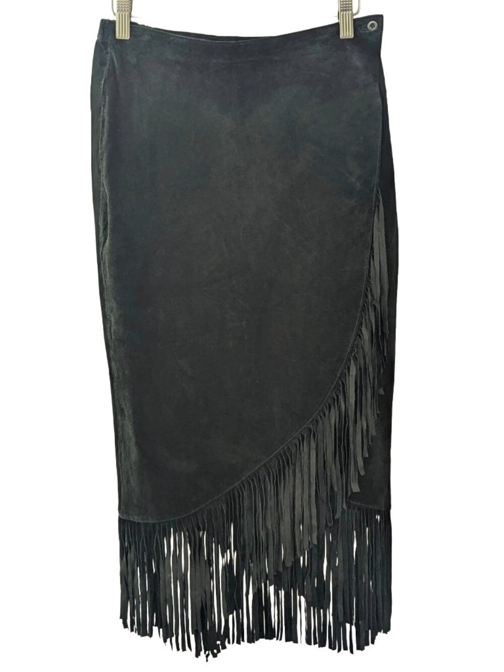 Chicos Vintage Suede Fringe Wrap Skirt